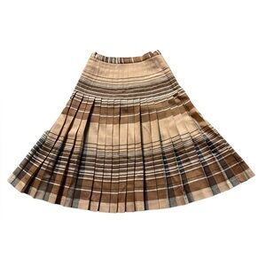 Highland queen, Vintage wool blend pleated skirt, xsmall
